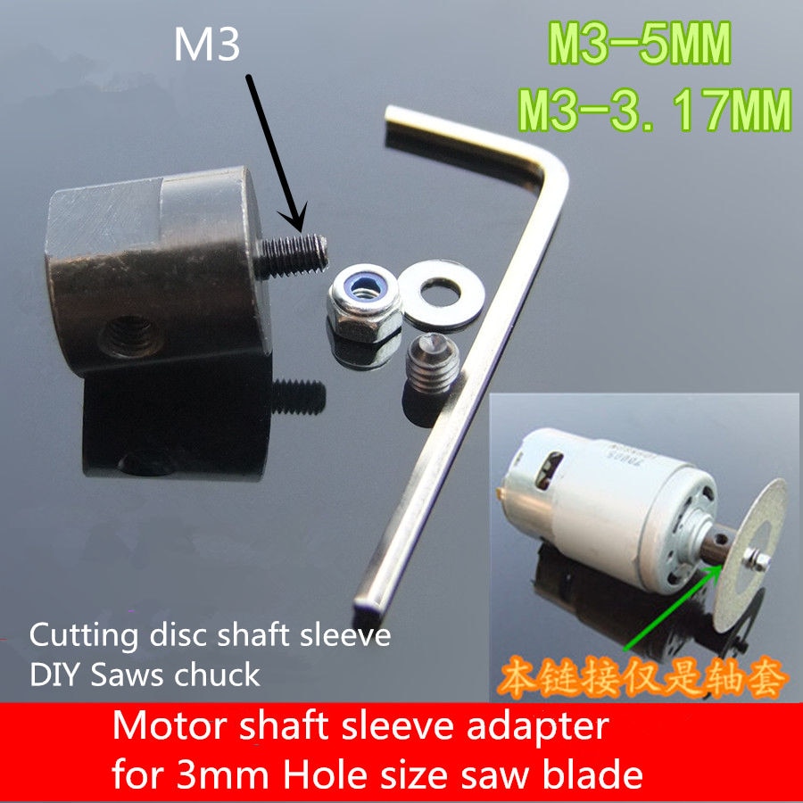 1PCS SC033  ũ Ʈ  DIY  ô 3mm  Ʈ   鳯 /1PCS SC033 Cutting disc shaft sleeve DIY Saws chuck Motor shaft sleeve adapter for 3